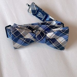 Chaps blue/white/gold plaid boys bow tie
